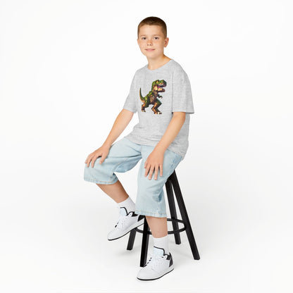 Pixel Dinosaur Kids T-Shirt – Retro Pixel T-Rex Gamer Tee
