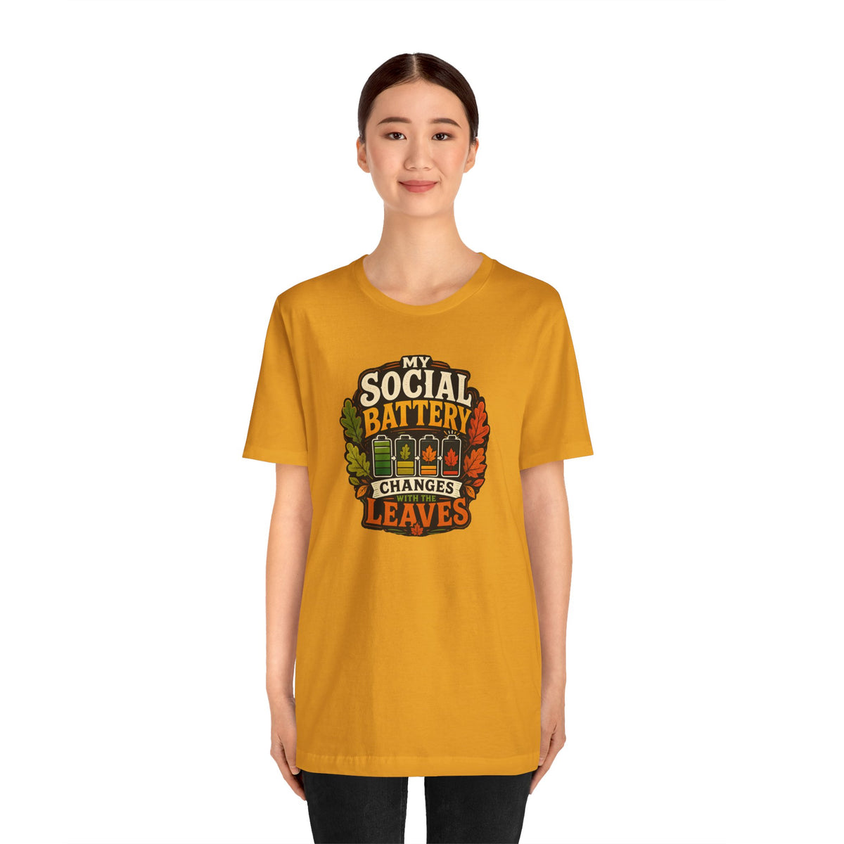 My Social Battery Changes With the Leaves T-Shirt – Funny Fall Tee