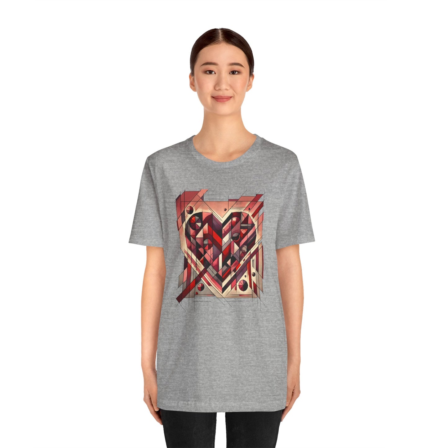 Cubist Heart T-Shirt – Modern Art Valentine's Day Graphic Tee