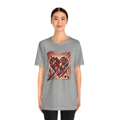 Cubist Heart T-Shirt – Modern Art Valentine's Day Graphic Tee