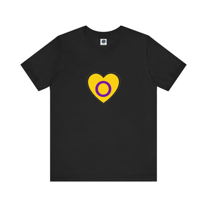Intersex Pride Flag Heart T-Shirt – Minimalist LGBTQ+ Support Tee - WhimSpin - https://whimspin.com