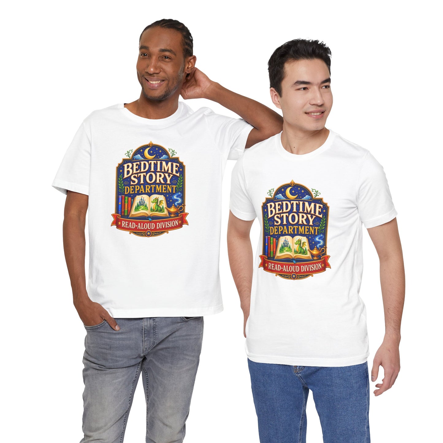 Bedtime Story Department T-Shirt – Read-Aloud Parent Tee