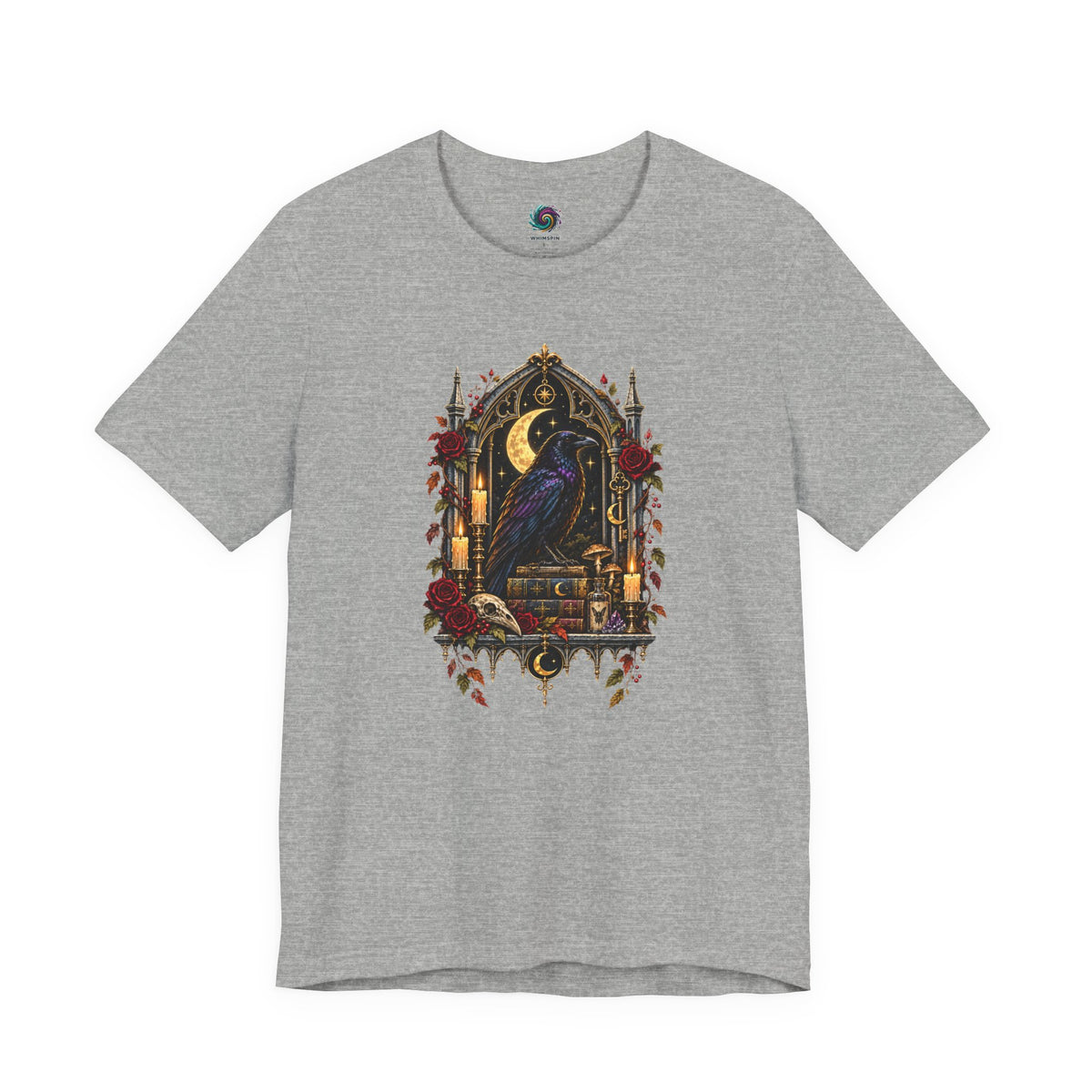 Raven’s Reliquary Tee – Gothic Moonlit Raven T-shirt