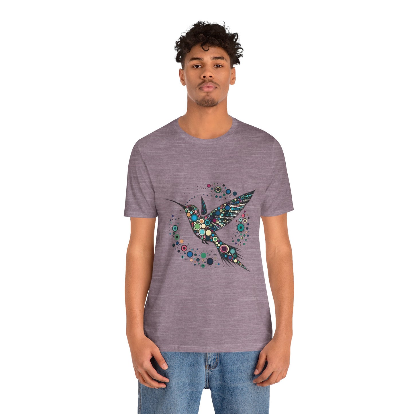 Hummingbird Dot Art T-Shirt – Colorful Nature-Inspired Graphic Tee