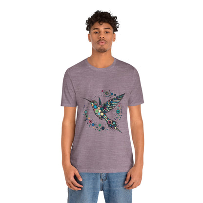 Hummingbird Dot Art T-Shirt – Colorful Nature-Inspired Graphic Tee