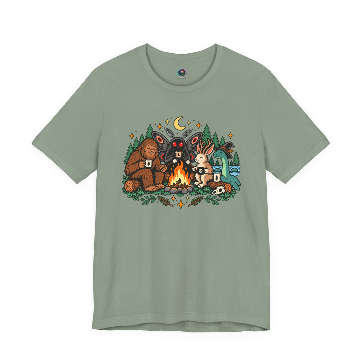 Cryptid Campfire T-Shirt – Bigfoot, Mothman & Nessie Tee
