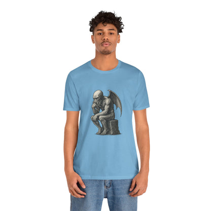 Cthulhu The Thinker Tee – Lovecraftian Parody Shirt