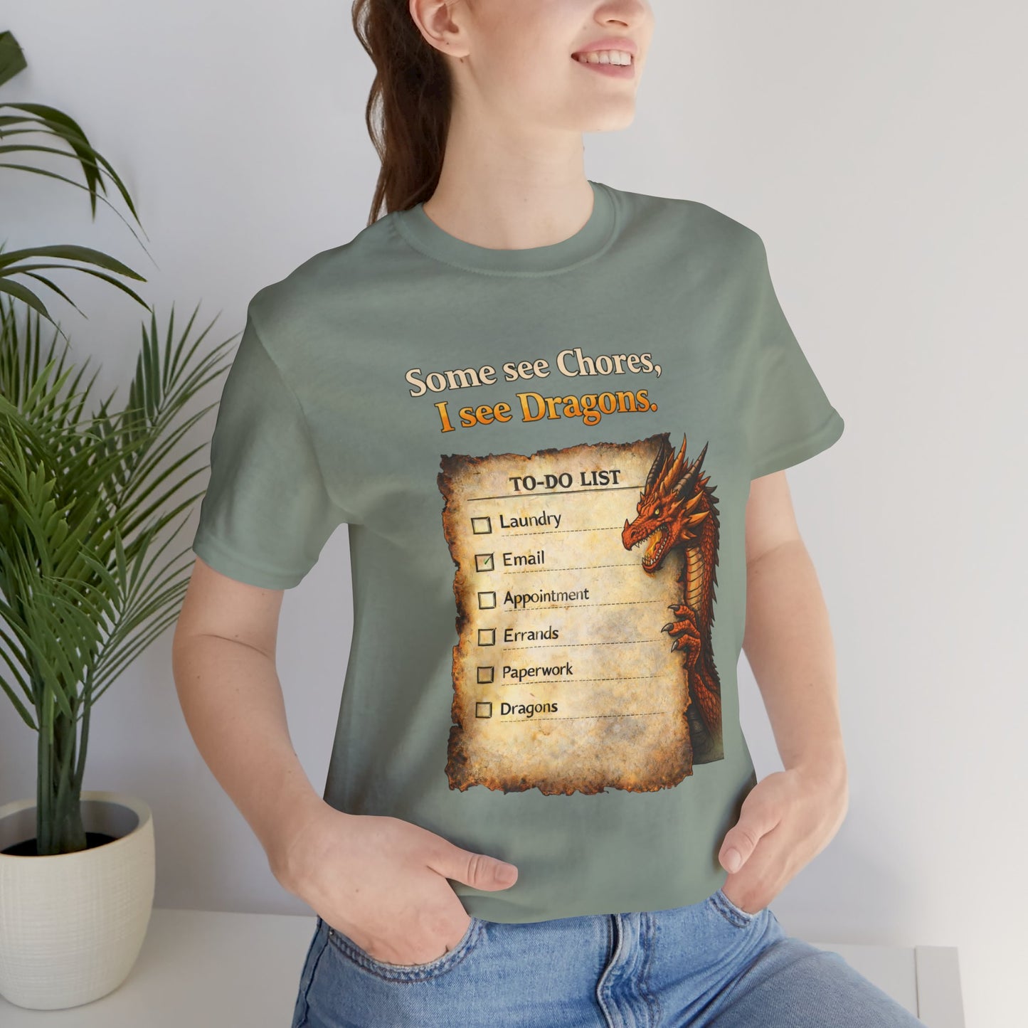 Some See Chores I See Dragons T-Shirt – Funny Fantasy Tee