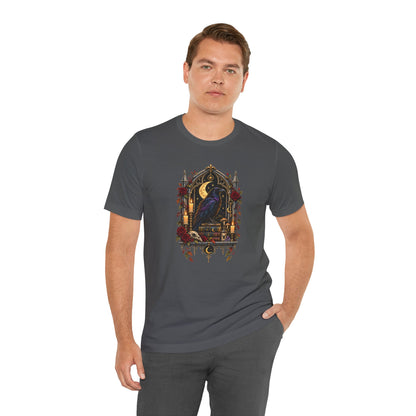 Raven’s Reliquary Tee – Gothic Moonlit Raven T-shirt