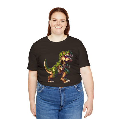 Pixel Dinosaur T-Shirt – Retro Dino Graphic Tee for Adults