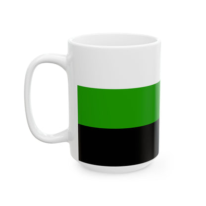 Neutrois Pride Flag Cup – White, Green & Black LGBTQ+ Ceramic Mug