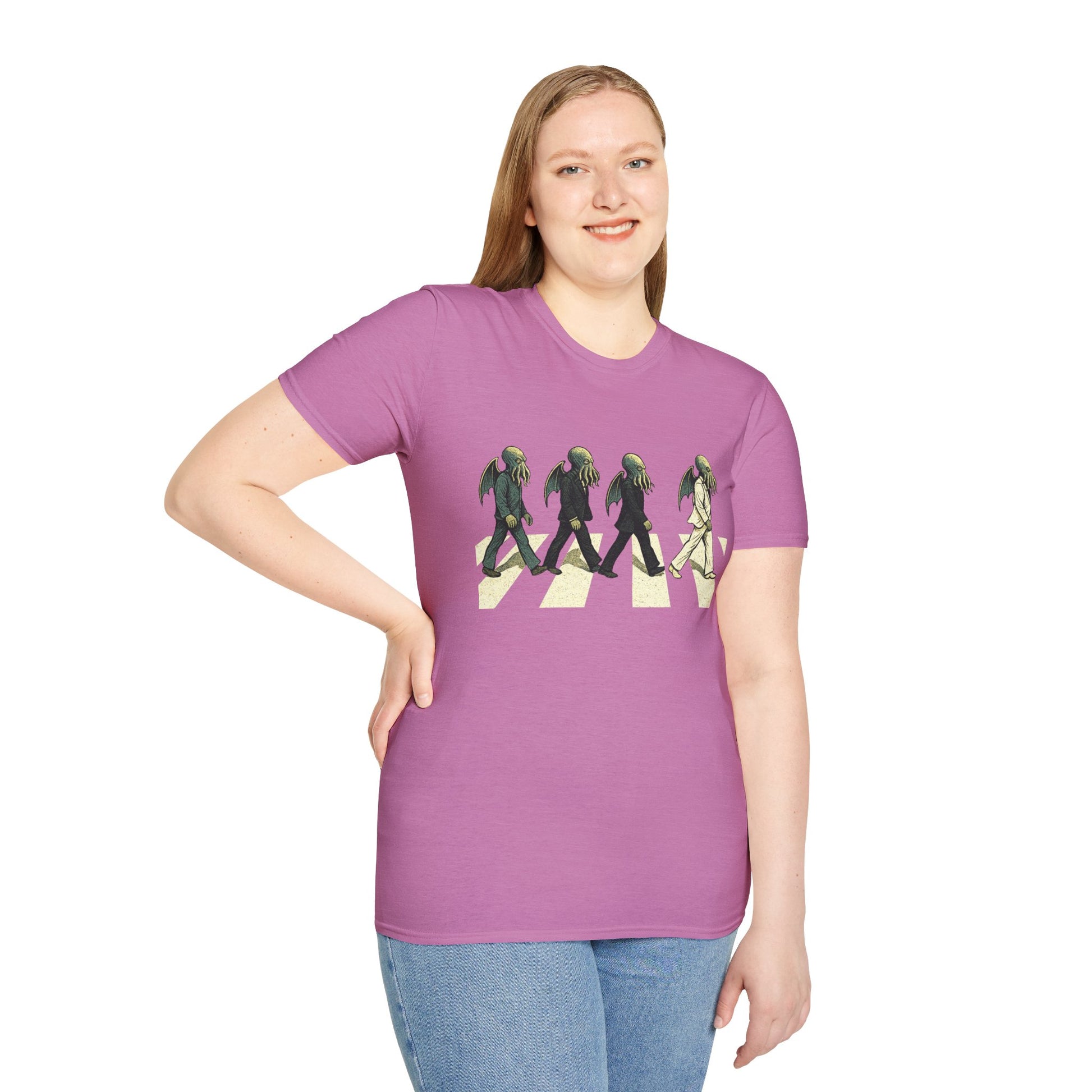 Cthulhu Crossing T-Shirt – Beatles Abbey Road Parody Tee | WhimSpin - WhimSpin - https://whimspin.com