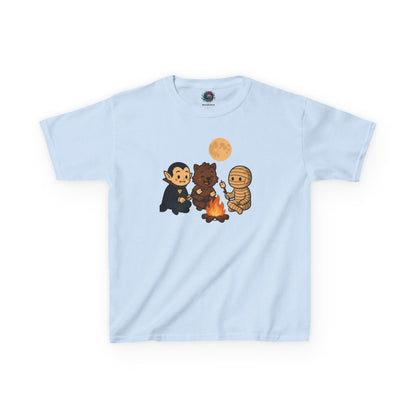 Kids Halloween Monsters Campfire T-Shirt – Cute Spooky Tee