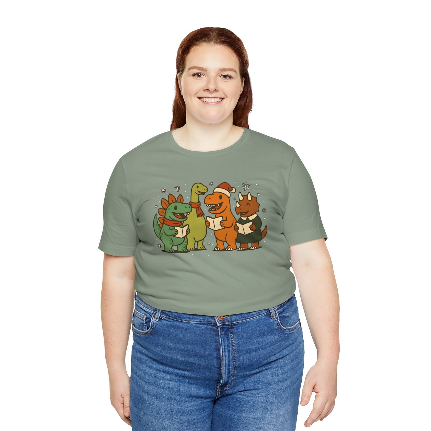 Dinosaur Carolers T-Shirt – Cute Dino Christmas Singing Tee