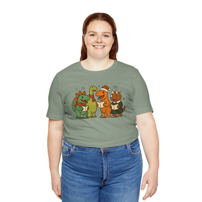 Dinosaur Carolers T-Shirt – Cute Dino Christmas Singing Tee