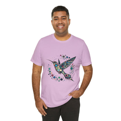 Hummingbird Dot Art T-Shirt – Colorful Nature-Inspired Graphic Tee