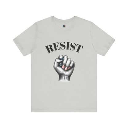 Resist Feminist Power Fist Tee – USA Flag Nails Protest Shirt - WhimSpin - https://whimspin.com