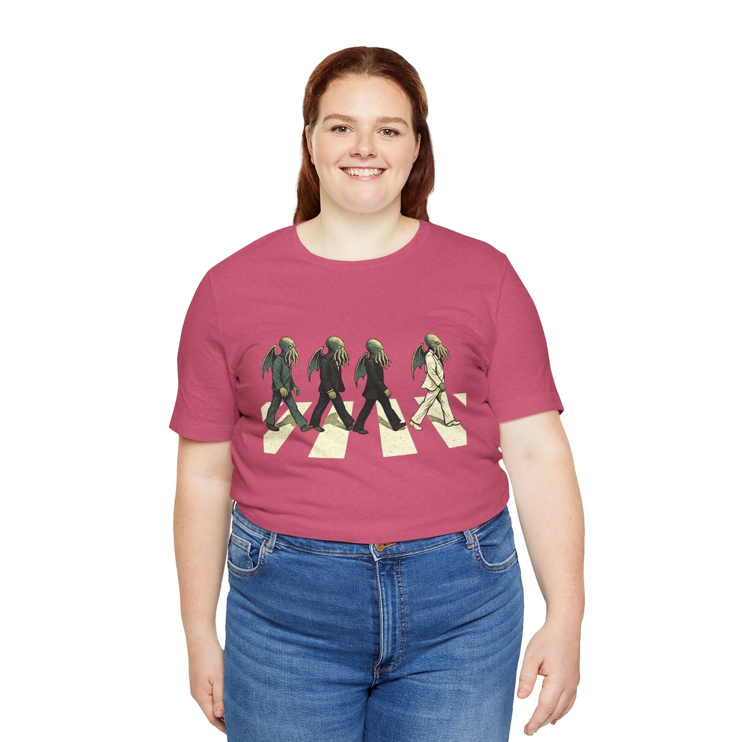Cthulhu Crossing T-Shirt – Beatles Abbey Road Parody Tee | WhimSpin