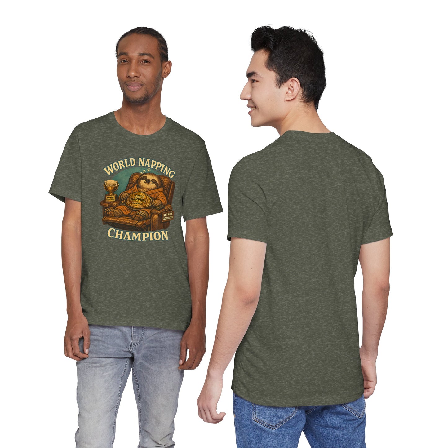 World Napping Champion T-Shirt – Funny Sloth Nap Tee