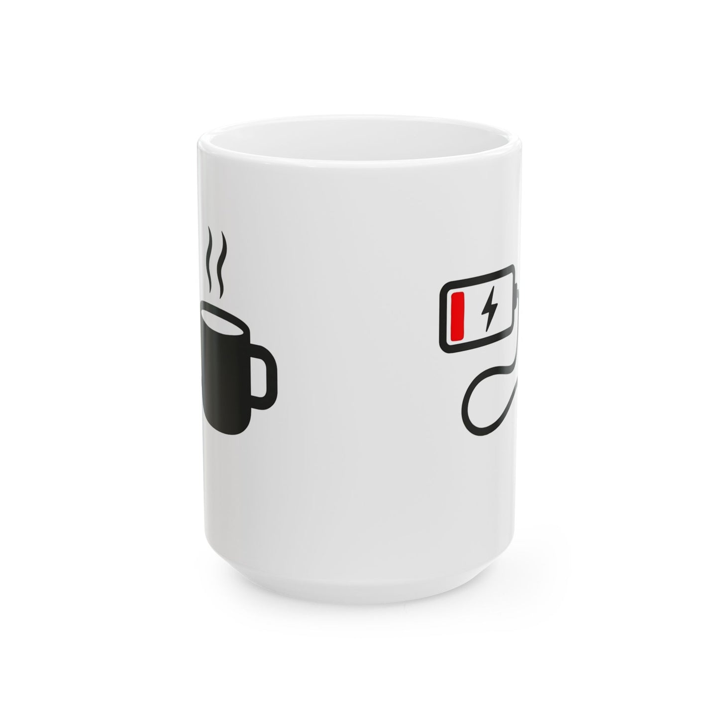 Low Battery Need Coffee Mug – Funny Ceramic Coffee Cup | 11oz & 15oz Sizes | Dishwasher & Microwave Safe - WhimSpin
