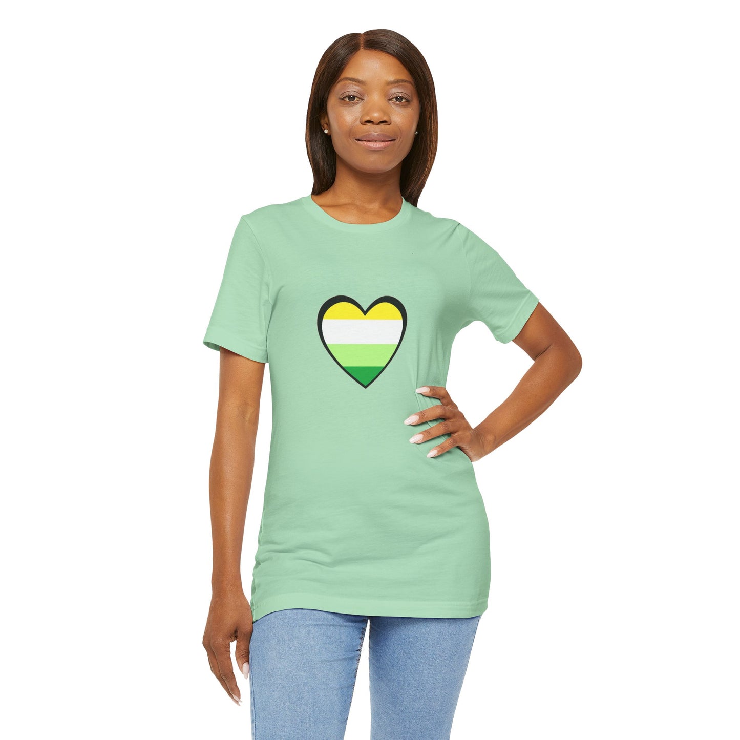 Gender Neutral Pride Flag Heart T-Shirt – Unisex LGBTQ+ Graphic Tee - WhimSpin - https://whimspin.com