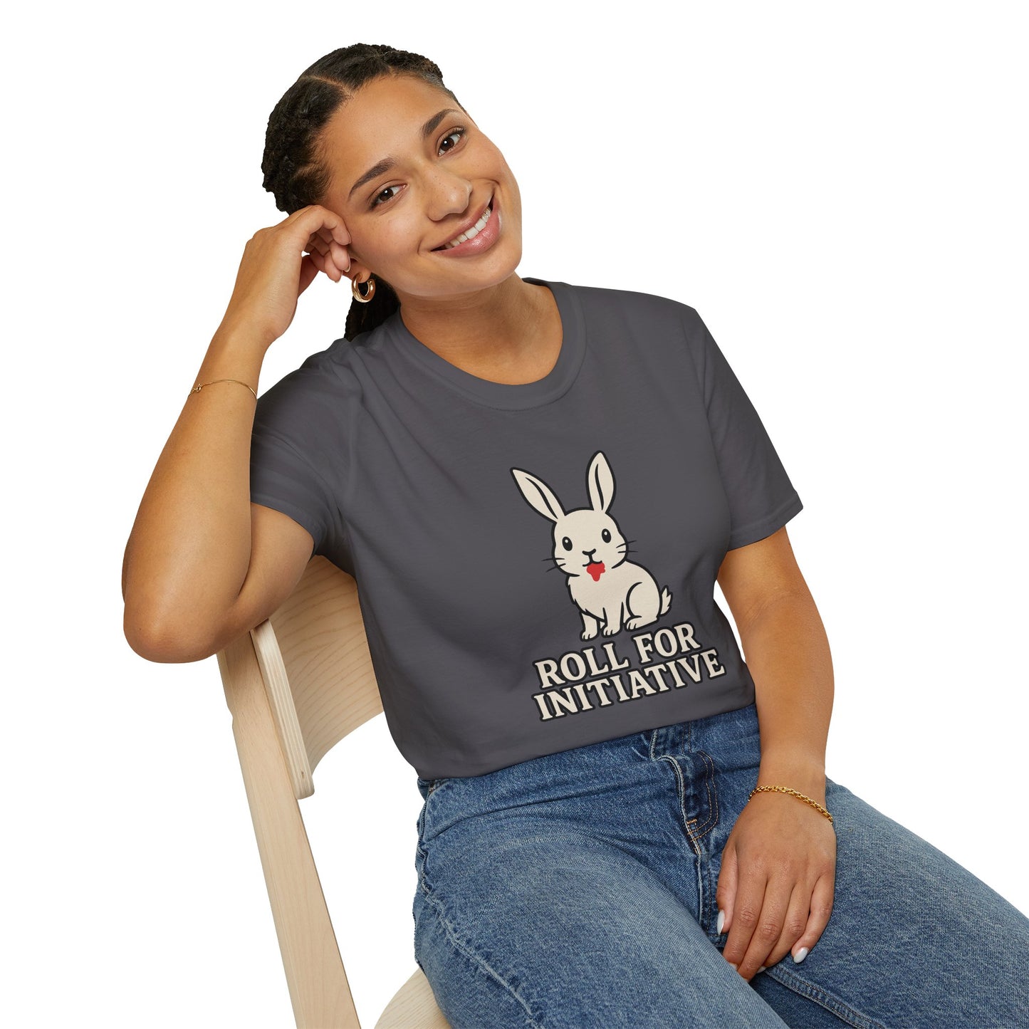 Roll for Initiative T-Shirt – Killer Bunny Humor Gaming Tee