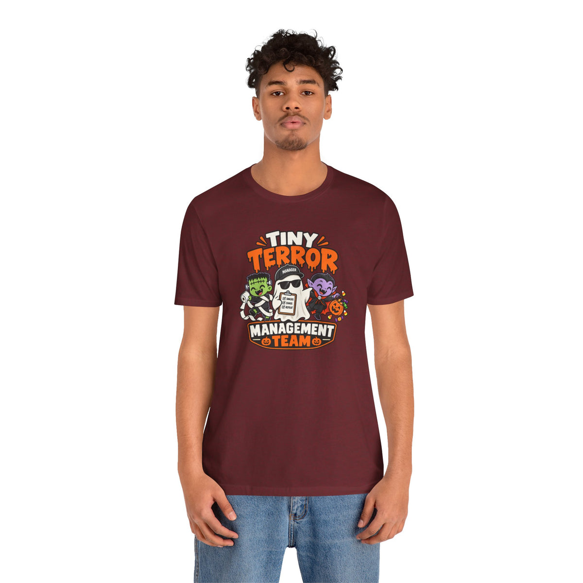 Tiny Terror Management Team T-Shirt – Funny Halloween Parent Tee