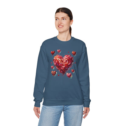 Impressionistic Heart Sweatshirt – Painterly Valentine's Day Art Pullover