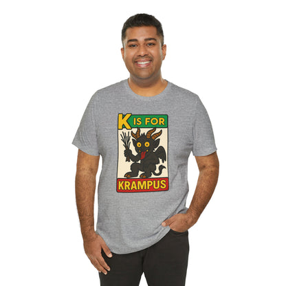 Krampus Alphabet Tee - "K is for Krampus" Holiday Graphic T-Shirt