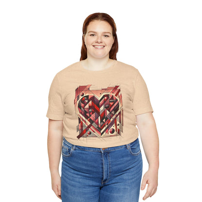 Cubist Heart T-Shirt – Modern Art Valentine's Day Graphic Tee