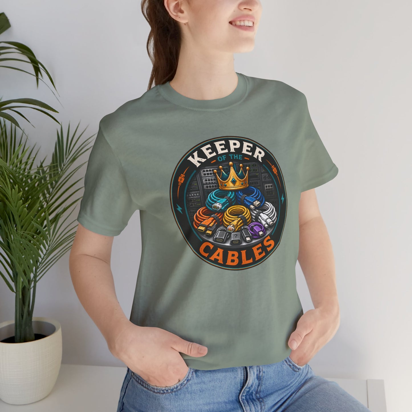 Keeper of the Cables T-Shirt – Funny Tech Dad Cable Tee