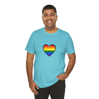 Pride Heart Flag T-Shirt – Rainbow Heart LGBTQ+ Equality Tee
