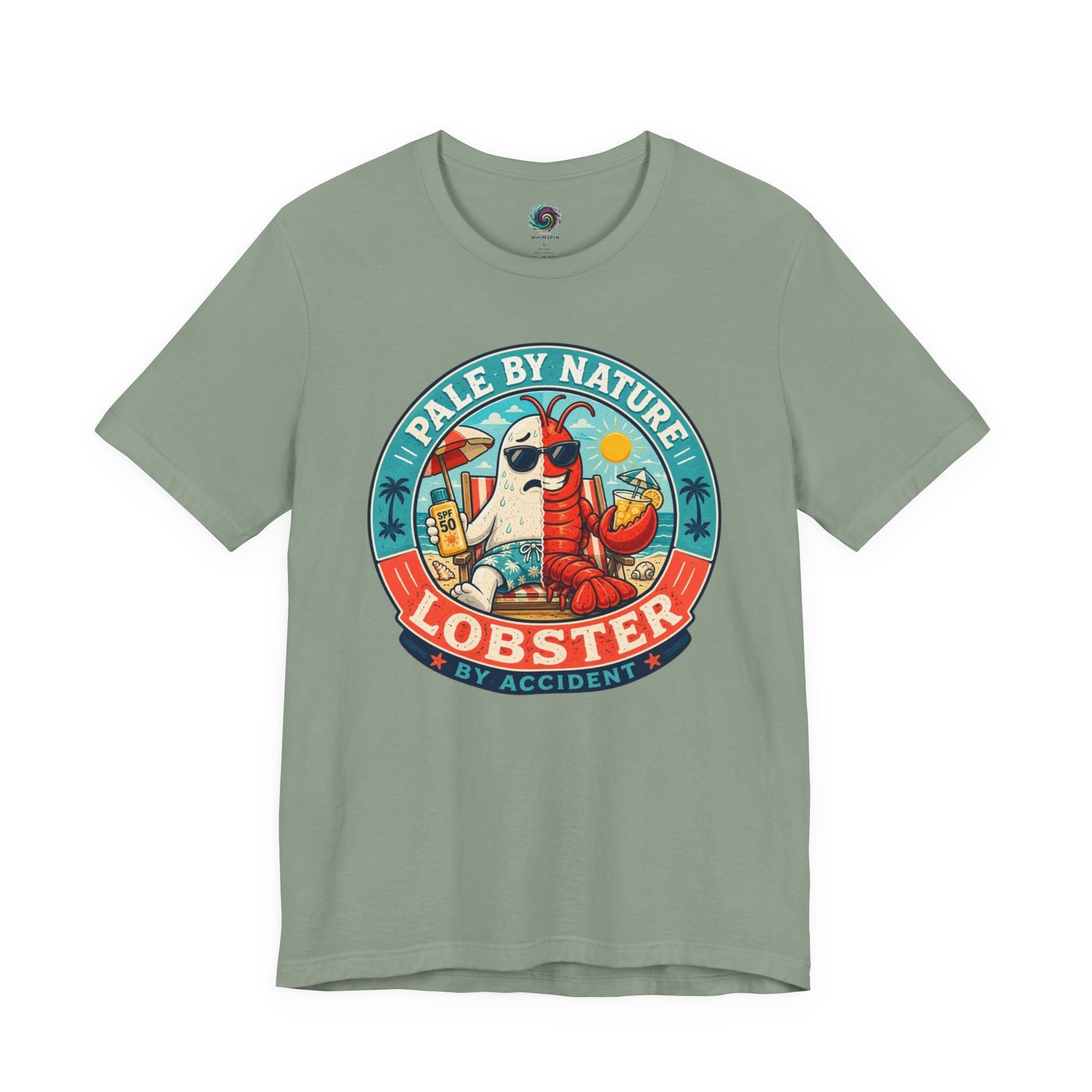 Pale by Nature Lobster by Accident T-Shirt – Funny Sunburn Summer Graphic Tee