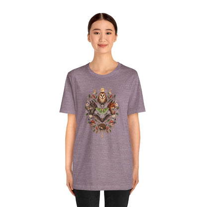 Nocturnal Woodland Animals T-Shirt – Moonlit Nature Tee