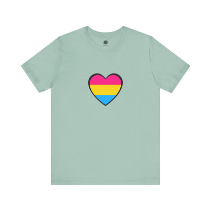 Pansexual Pride Flag Heart Tee – LGBTQ+ Pan Flag Minimalist Shirt - WhimSpin - https://whimspin.com