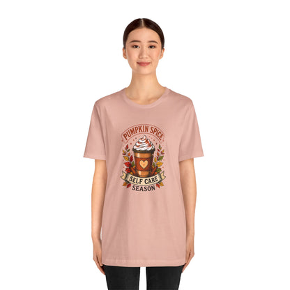 Pumpkin Spice Self Care Season T-Shirt – Funny Fall Coffee Tee