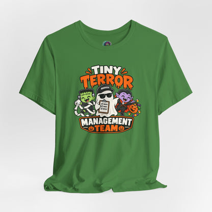 Tiny Terror Management Team T-Shirt – Funny Halloween Parent Tee