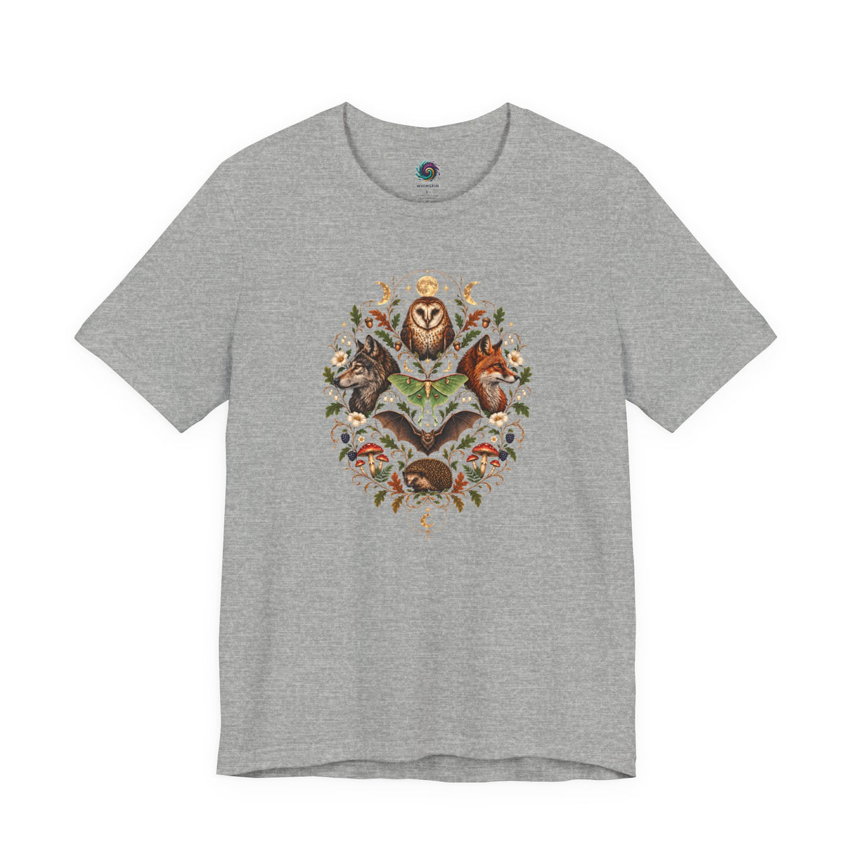 Nocturnal Woodland Animals T-Shirt – Moonlit Nature Tee