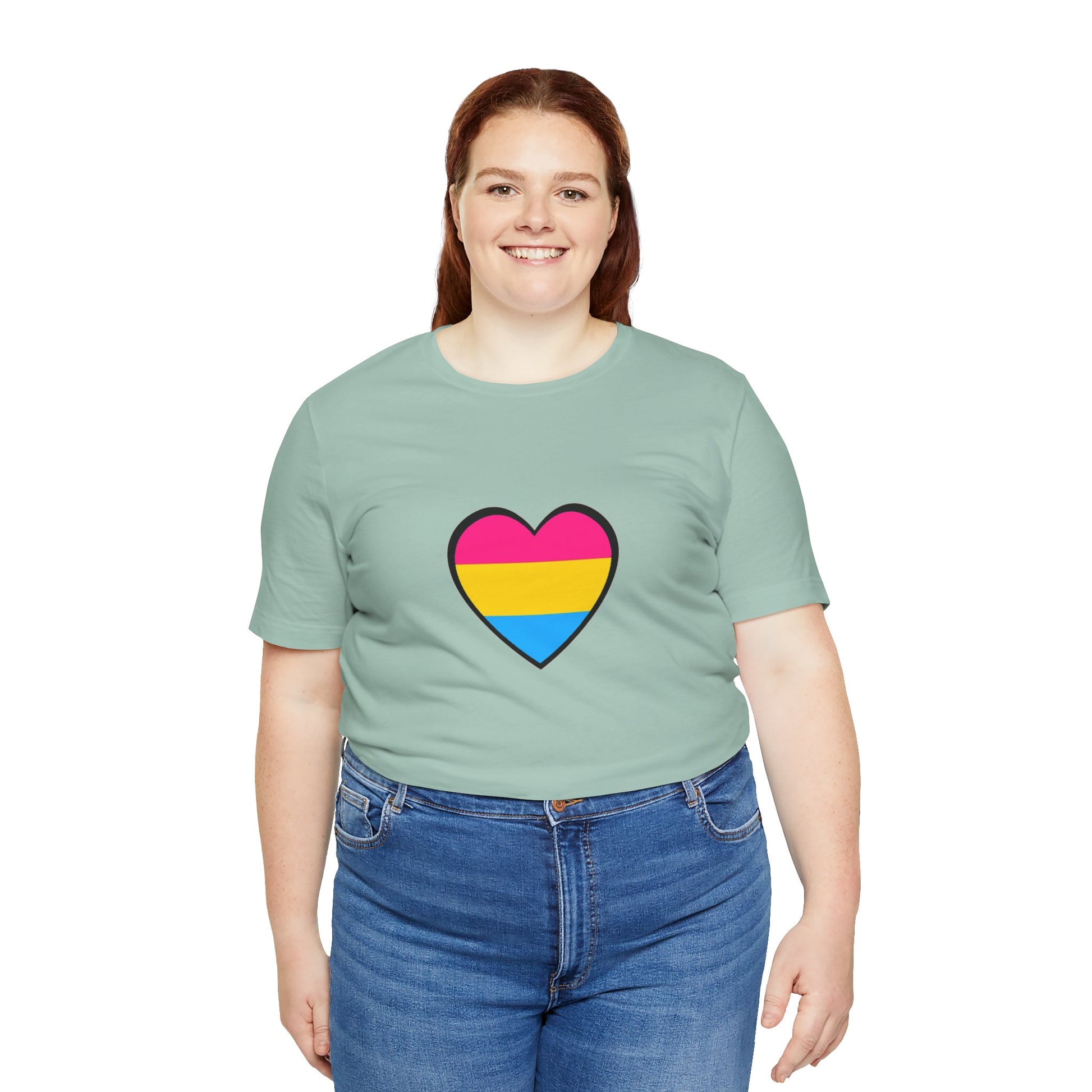Pansexual Pride Flag Heart Tee – LGBTQ+ Pan Flag Minimalist Shirt - WhimSpin - https://whimspin.com