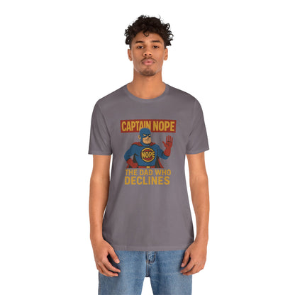 Captain Nope Dad T-Shirt – Funny Superhero Tee for Father Figures