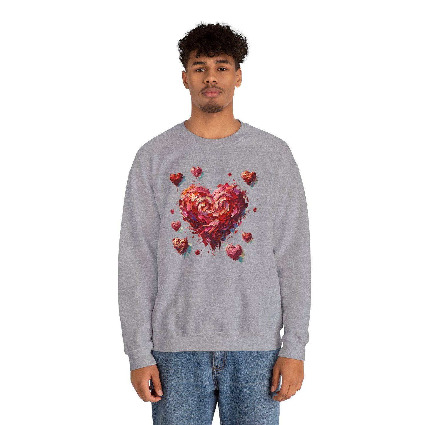 Impressionistic Heart Sweatshirt – Painterly Valentine's Day Art Pullover