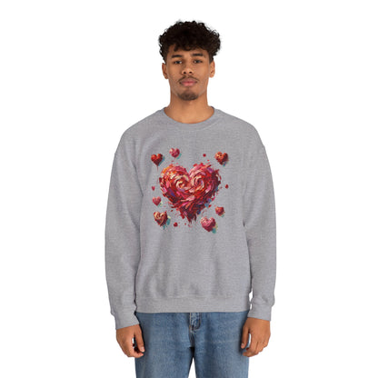 Impressionistic Heart Sweatshirt – Painterly Valentine's Day Art Pullover