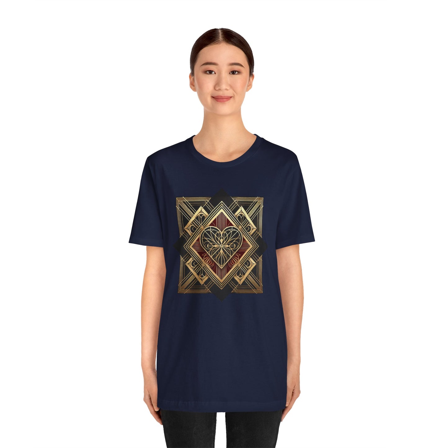 Art Deco Heart T-Shirt – Romantic Valentine's Day Graphic Tee