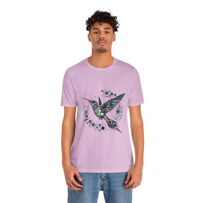 Hummingbird Dot Art T-Shirt – Colorful Nature-Inspired Graphic Tee