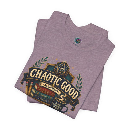 Chaotic Good Teacher T-Shirt – RPG Teacher Graphic Tee