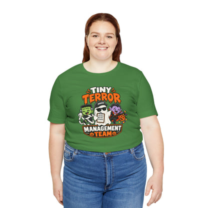 Tiny Terror Management Team T-Shirt – Funny Halloween Parent Tee