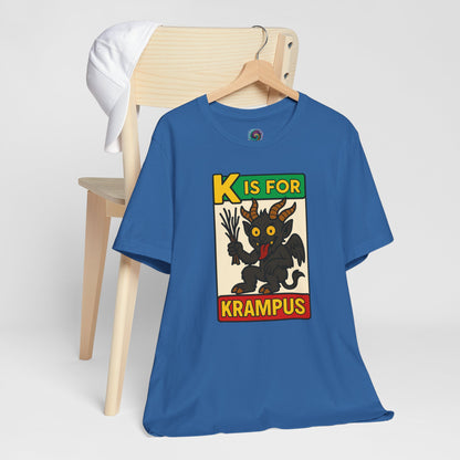 Krampus Alphabet Tee - "K is for Krampus" Holiday Graphic T-Shirt