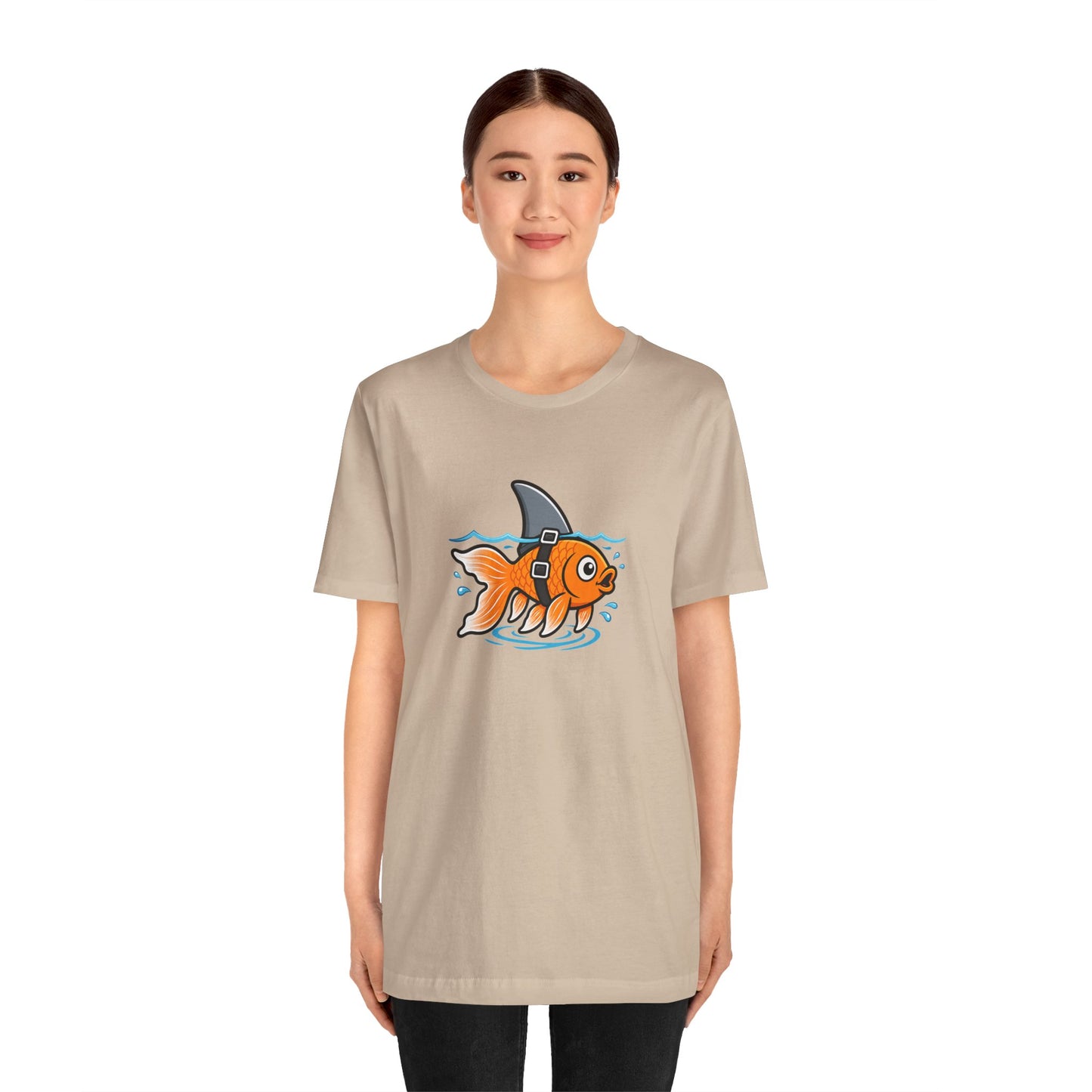 Goldfish Shark T-Shirt – Funny Fish Swimming  Graphic Tee