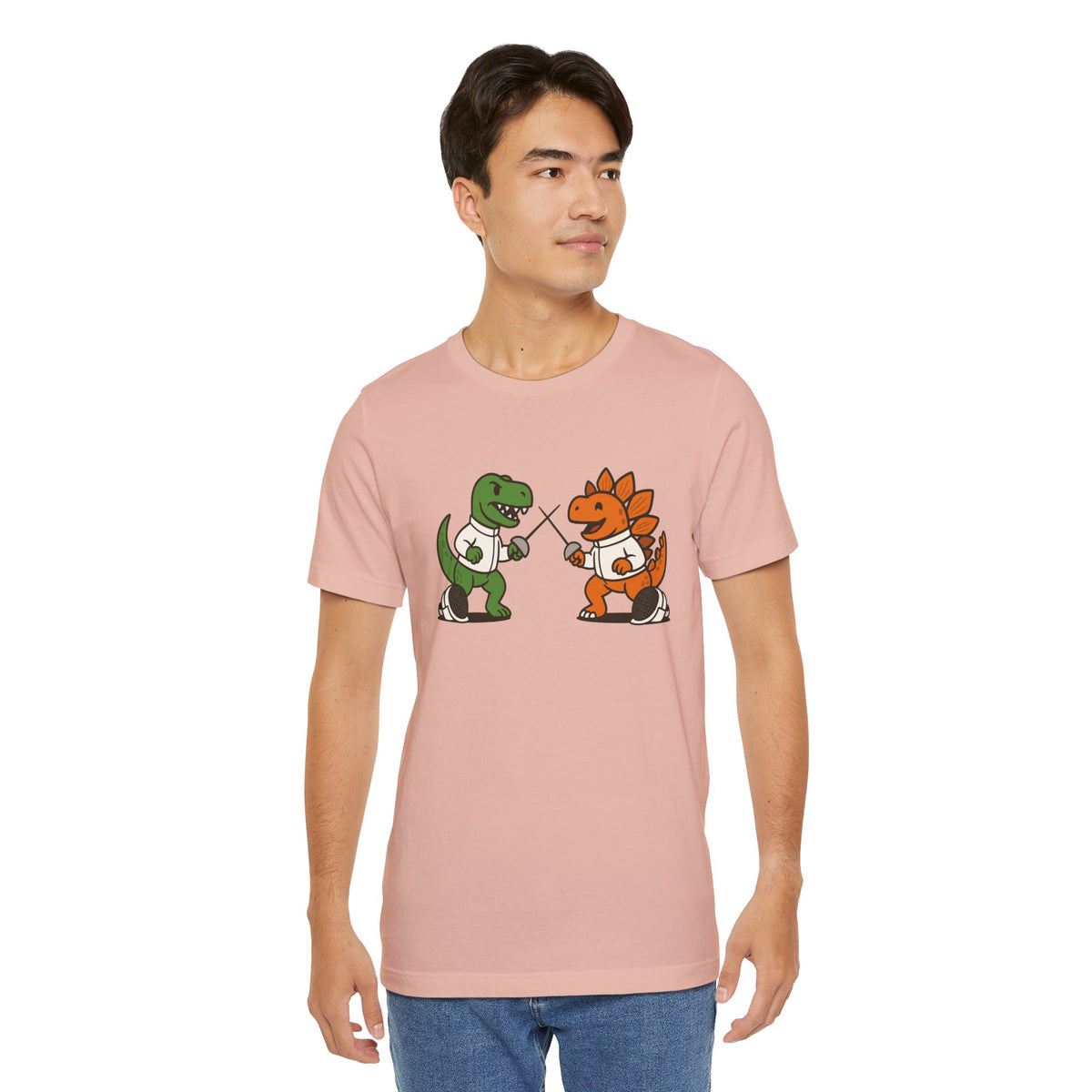 Dinosaur Fencing T-Shirt – T-Rex vs Stegosaurus Tee