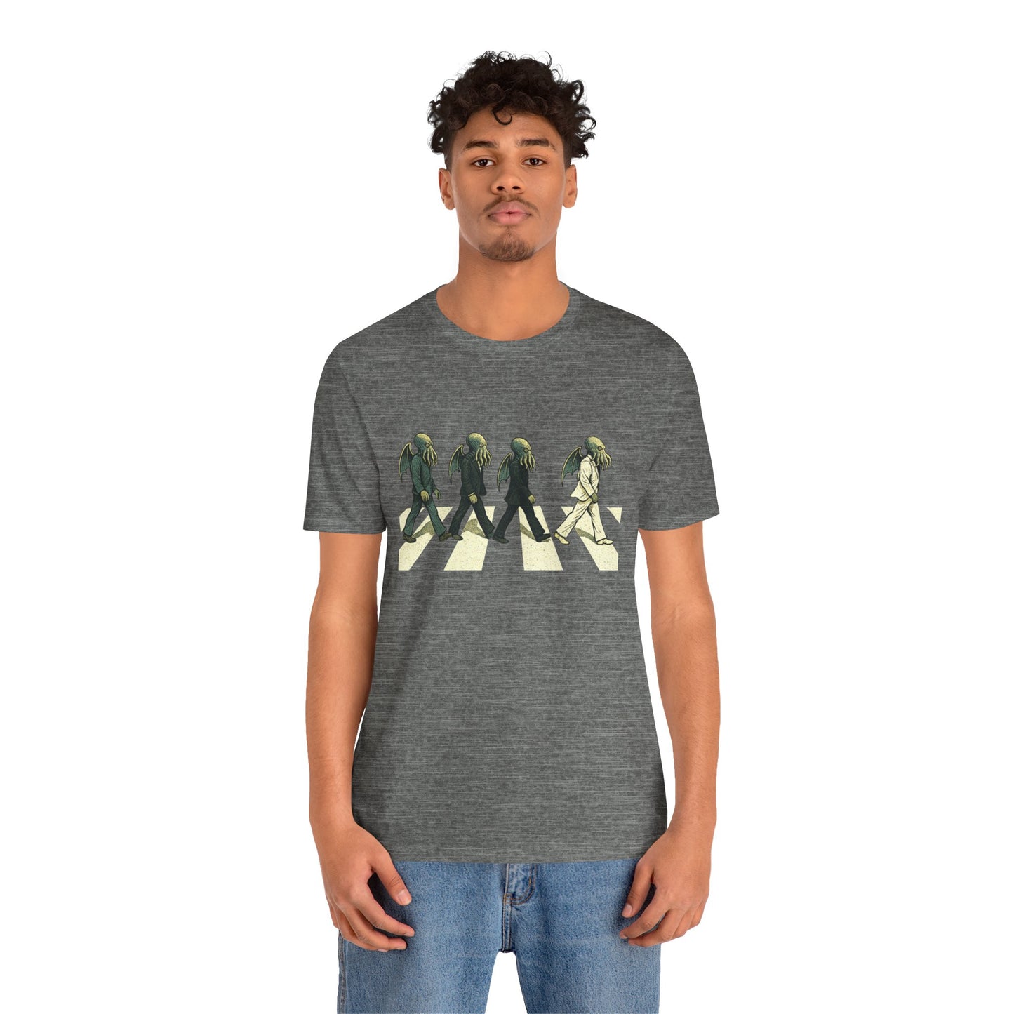 Cthulhu Crossing T-Shirt – Beatles Abbey Road Parody Tee | WhimSpin